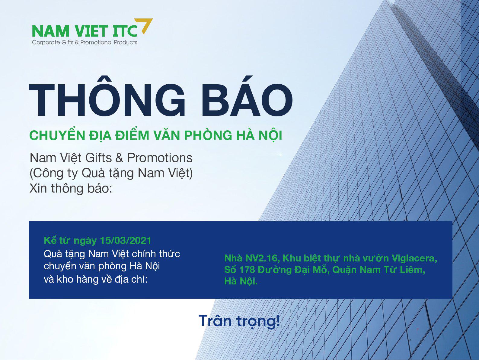 TB thay đổi địa điểm văn phòng làm việc Quà tặng Nam Việt